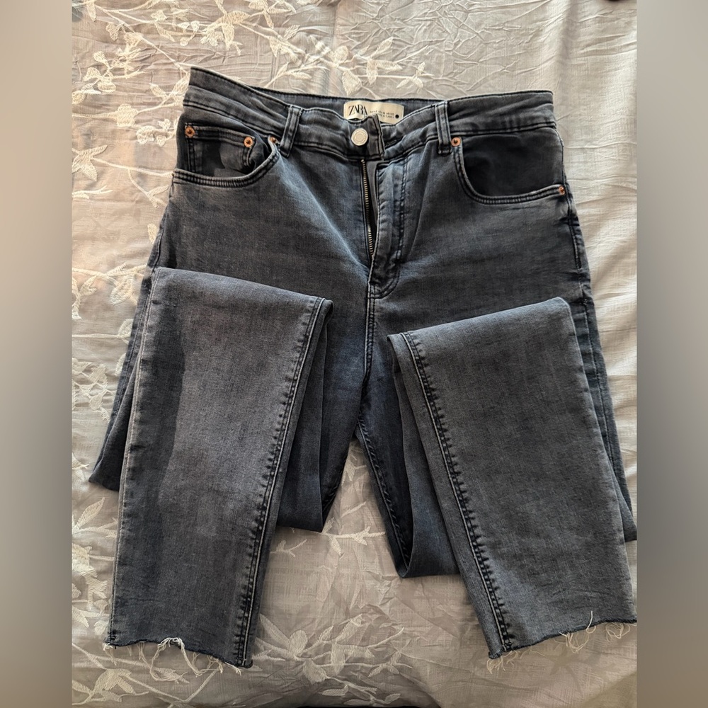 Zara Women's Washed Black Skinny Jeans